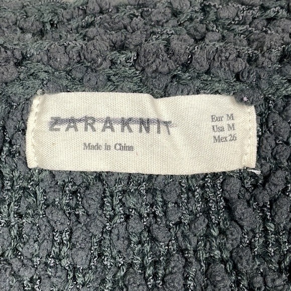 Zara Knit Plush Teddy Knit Open Front Cardigan Oversized Lagenlook Sz M - Picture 4 of 9